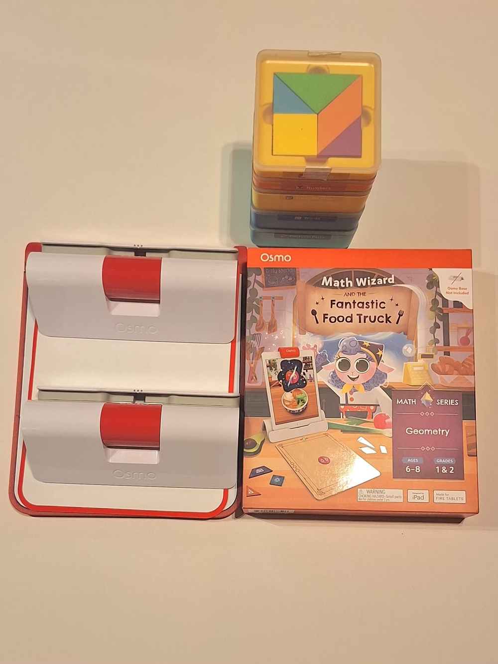 Osmo Learning Games Bundle w/ 2 Bases, Math Wizard, ABCs, Words & More